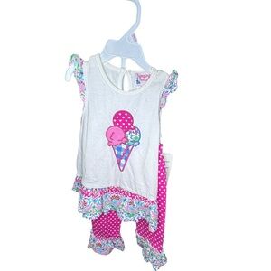 Jumping Fences ice cream  2 Piece Matching Set Top Pants 18 Mo NWT k138